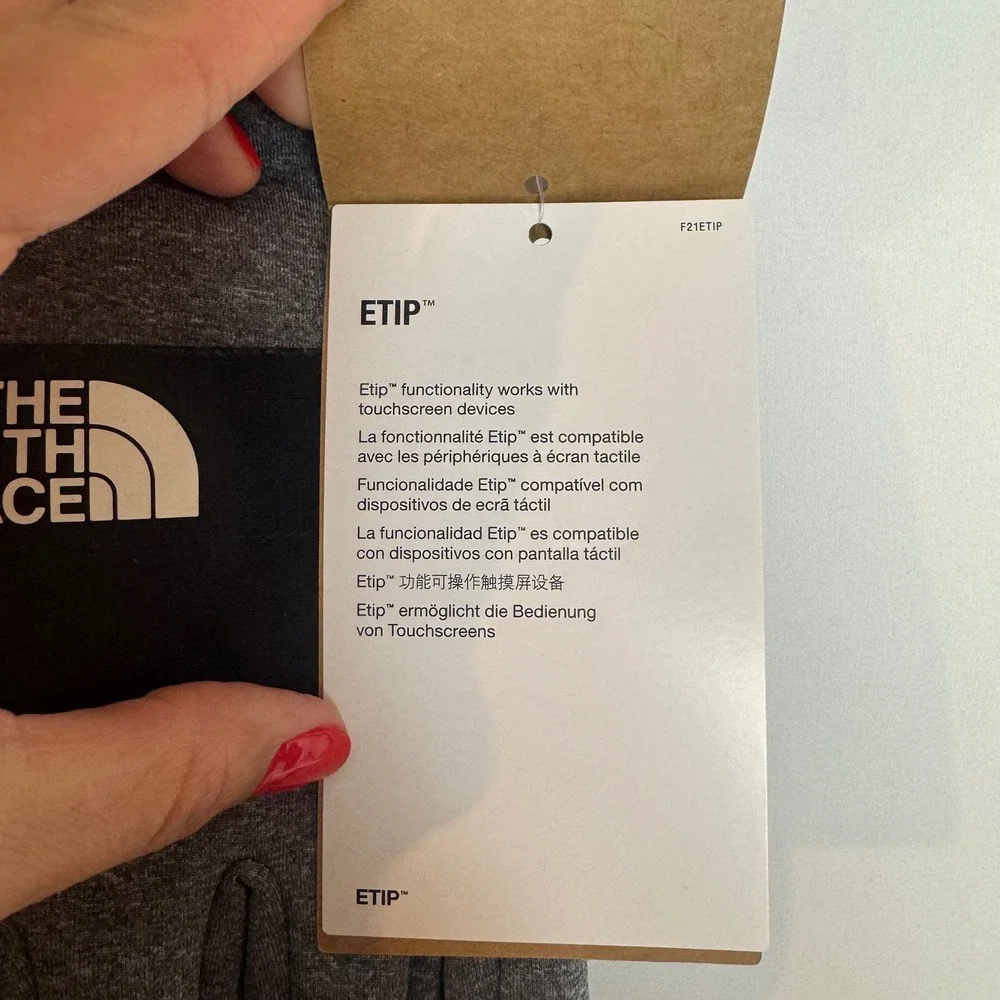 The North Face Mens Large Sierra Etip Gloves Grey Heather Touchscreen NF0A7RJ7‎